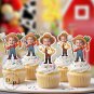 Farmer Boy  Cupcake Toppers - Face cupcake topper -Custom Face- cupcake Topper- Birthday party