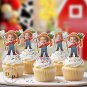 Farmer Boy  Cupcake Toppers - Face cupcake topper -Custom Face- cupcake Topper- Birthday party