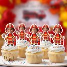 Firefighter Cupcake Toppers - Face cupcake topper -Custom Face- cupcake Topper- Birthday party
