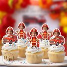 Firefighter Cupcake Toppers - Face cupcake topper -Custom Face- cupcake Topper- Birthday party