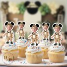 Mickey safari Cupcake Toppers - Face cupcake topper -Custom Face- cupcake Topper- Birthday party