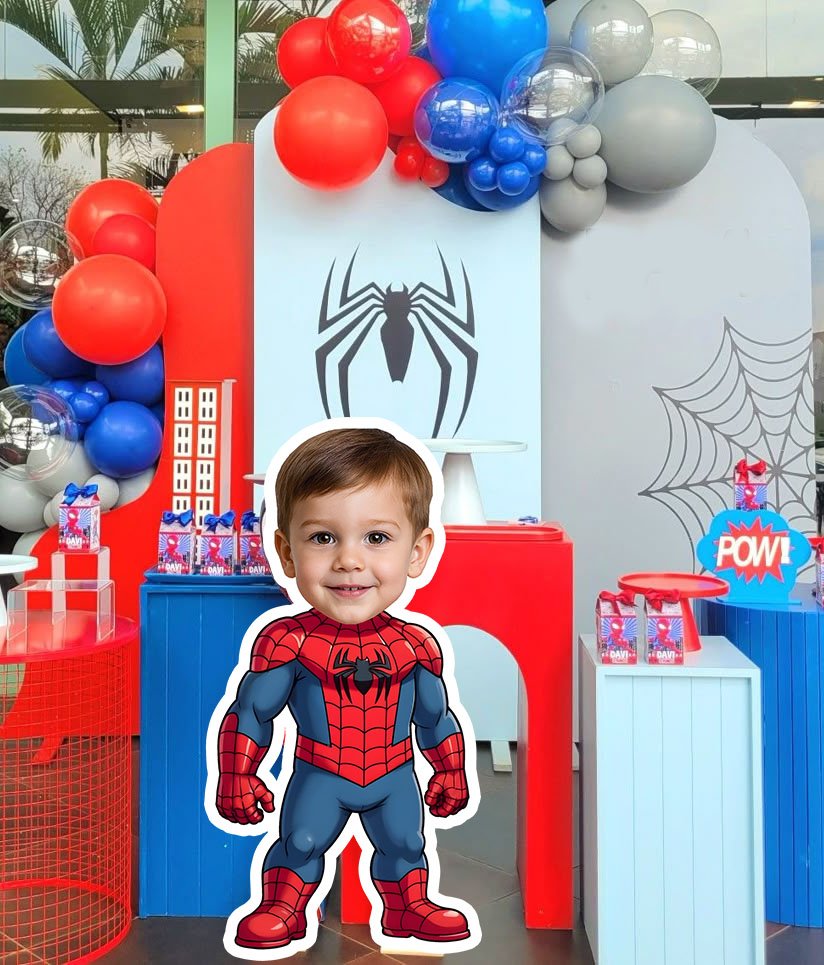 Spiderman Cutout &acirc;�� Custom Face Digital Party Decoration &acirc;�� Printable File