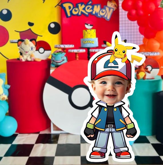 Pokemon Cutout&acirc;��Custom Face Digital Party Decoration&acirc;��Printable File for Birthday & Photo Props