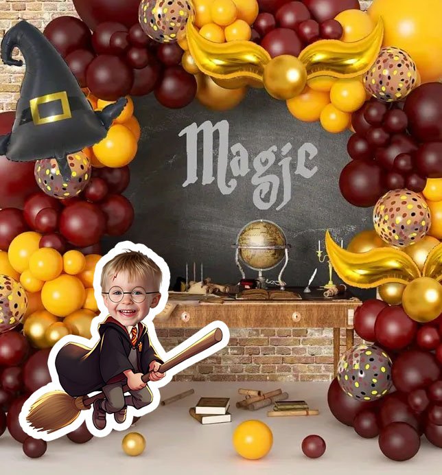 Potter Cutout&acirc;��Custom Face Digital Party Decoration&acirc;��Printable File for Birthday Backdrop Props