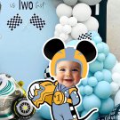 Mickey Racer Blue Suit Cutout-Custom Face Digital Party Decoration-Printable File for Birthday