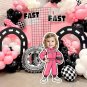 Girl Racer Cutout-Custom Face Digital Party Decoration-Printable File for Birthday Backdrop