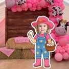 Farm Girl Cutout-Custom Face Digital Party Decoration-Printable File for Birthday Backdrop Farm Girl Cutout-Custom Face Digital Party Decoration-Printable File for Birthday Backdrop