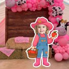 Farmer Girl Cutout-Custom Face Digital Party Decoration-Printable File for Photo Props