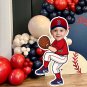Boston Baseball Cutout – Personalized Face Cartoon – Printable Party Decoration – Digital File