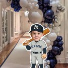 Printable Baseball Player Standee – Gray Jersey Theme – Custom Face Digital Download Printable Baseball Player Standee – Gray Jersey Theme – Custom Face Digital Download