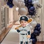 Printable Baseball Player Standee – Gray Jersey Theme – Custom Face Digital Download
