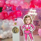 Pink Superhero Warrior Girl Cutout – Custom Face Cartoon – Digital Party Prop Pink Superhero Warrior Girl Cutout – Custom Face Cartoon – Digital Party Prop