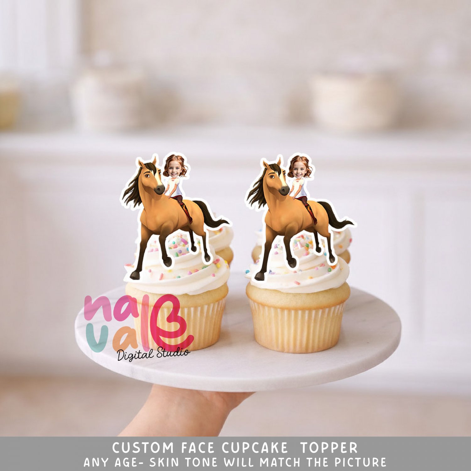 Spirit Riding Free Custom Face Cupcake Toppers &acirc;�� Digital File