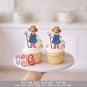 Pink Farm Girl Custom Face Cupcake Toppers – Barnyard Little Farmer Theme Digital File