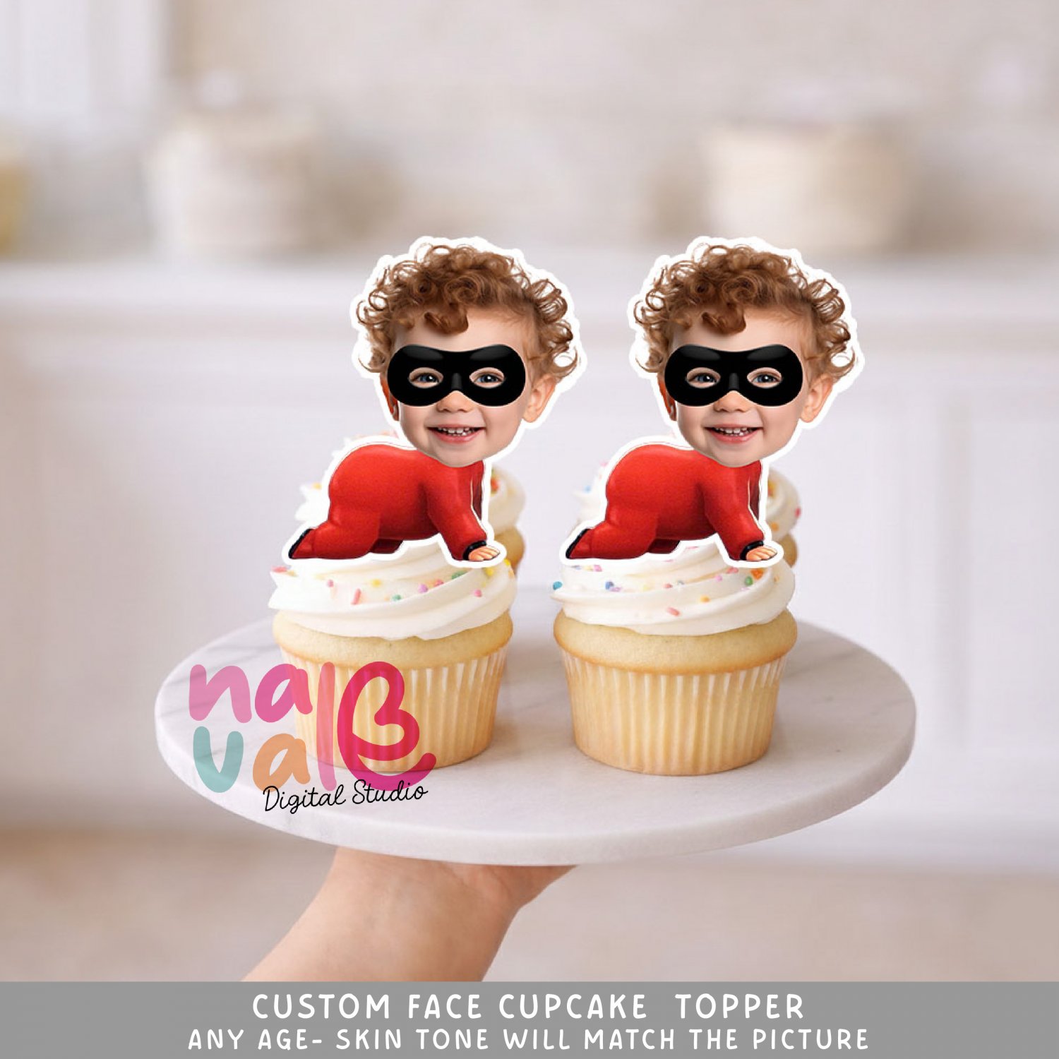 Jack-Jack Multi-Power Baby Custom Face Cupcake Toppers &acirc;�� Incredible Hero Digital File