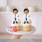 Little Scientist Custom Face Cupcake Toppers – Lab Experiment Theme Digital File