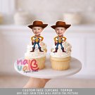 Woody Toy Story Cowboy Custom Face Cupcake Toppers – Western Sheriff Theme Digital File Woody Toy Story Cowboy Custom Face Cupcake Toppers – Western Sheriff Theme Digital File
