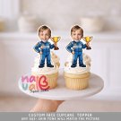 F1 Racer Cupcake Topper - Face cupcake topper -Custom Face- cupcake Toppers- Digital File
