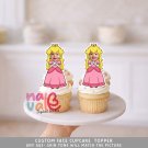 Princess Peach Custom Face Cupcake Toppers – Pink Video Game Mushroom Theme Digital File Princess Peach Custom Face Cupcake Toppers – Pink Video Game Mushroom Theme Digital File