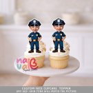 Little Police Officer Custom Face Cupcake Toppers – Law Enforcement Theme Digital File