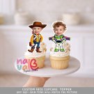 Woody and Buzz Toy Custom Face Cupcake Toppers – Cowboy Space Ranger Theme Digital File