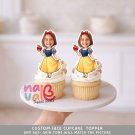 Snow White Apple Princess Custom Face Cupcake Toppers โ Fairytale Theme Digital File Snow White Apple Princess Custom Face Cupcake Toppers โ Fairytale Theme Digital File