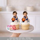 Basketball Court Star Custom Face Cupcake Toppers – Slam Dunk Sports Theme Digital File