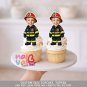City Firefighter Custom Face Cupcake Toppers – Black and Yellow Suit Theme Digital File
