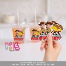 Woody Toy Story Cowboy Custom Face Stickers – Western Sheriff Theme Digital File