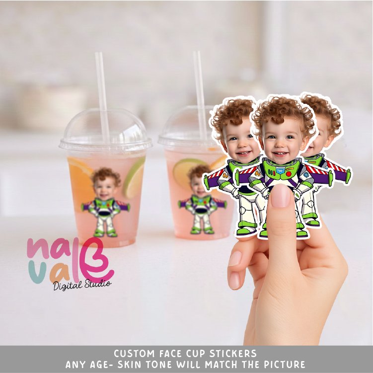 Buzz Lightyear Custom Face Stickers &acirc;�� Space Ranger Hero Theme Digital File