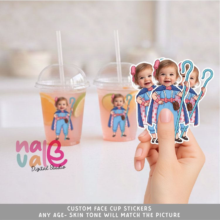 Bo Peep Custom Face Stickers &acirc;�� Toy Story Decor Digital File