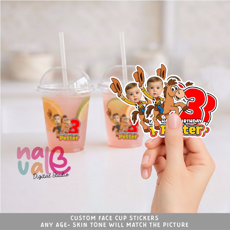Woody and Bullseye Custom Face Stickers &acirc;�� Toy Story Decor Digital File
