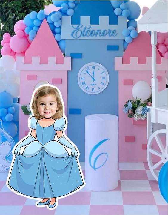 Cinderella Cutout-Custom Face Digital Party Decoration-Printable File for Birthday Backdrop Props