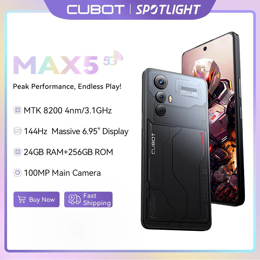 CUBOT MAX5 5G Android Smartphone 24GB RAM+256GB ROM Gaming Phone