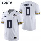 Michigan Wolverines 0 Mike Sainristil White 2024 College Championship Youth Jersey