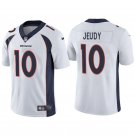 Men's Broncos 10 Jerry Jeudy White Stitched Limited Jersey