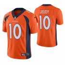 Men's Broncos 10 Jerry Jeudy Orange Stitched Limited Jersey
