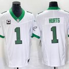 Eagles 1 Jalen Hurts White 2023 F.U.S.E Stitched Men Jersey with C patch