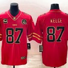 Chiefs 87 Travis Kelce Red Gold Stitched Men Jersey