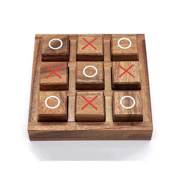 NUTTA - TicTacToe Wooden Game Size 5.5 X 5.5 Inches Tic Tac Toe Wooden Board Games Coffee Table Desk Toy Fun Game Friends And Family Adult Games Travel Backyard Indoor Outdoor
