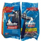 Gillette GOOD NEWS Sensor 2 Mens Razors 12 ct ( 2 pack ) 24 total blue