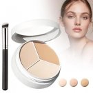 Tricolor Concealer, 3 Color Cream Concealer Full Coverage Tri Color Concealer Pot