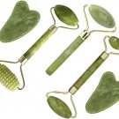 Jade Gua Sha Facial Massager Set - 5 in 1 Skin Care Tools With Roller and Massager