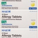 MAJOR Chlorpheniramine 4mg Allergy Tablets 100ct ( 3 pack )