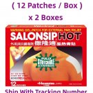 SALONSIP Pain Relief Patch Hot Warming GEL Patches 12 Sheets x 2 Boxes