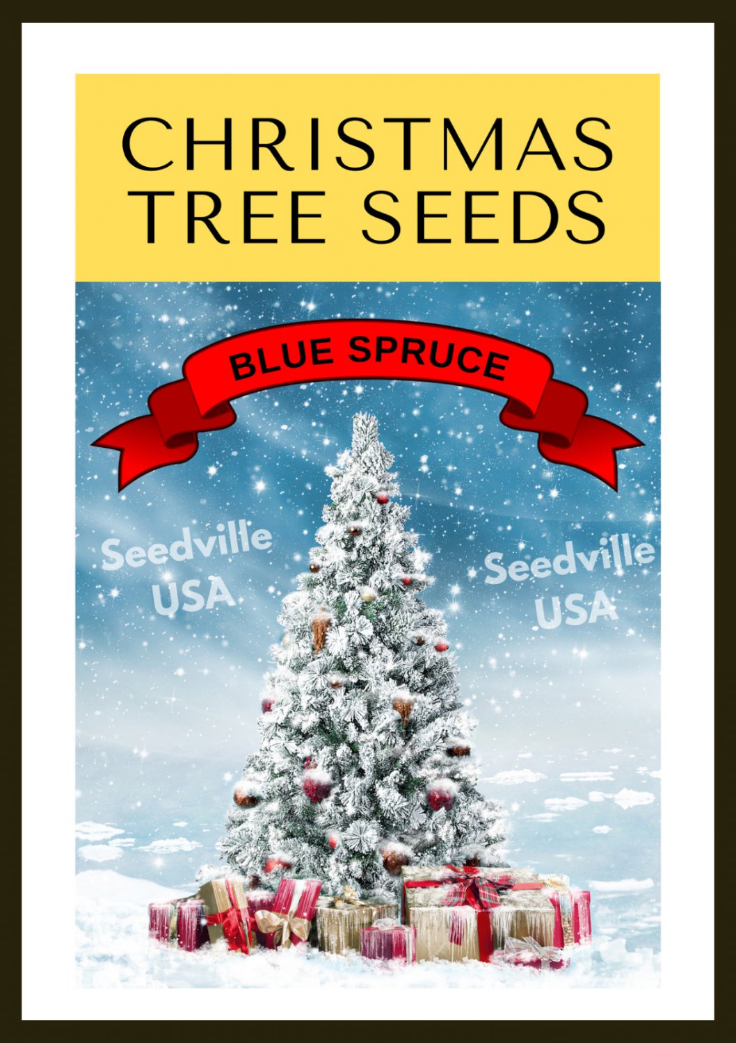 Grow Your Own Christmas Tree Colorado Blue Spruce Picea Pungens Gift Seed Packet Garden USA Fast Shi