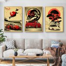 Racing Car Wall Picture Vintage Aesthetic Gtr Anime Moon Printis