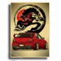 Racing Car Wall Picture Vintage Aesthetic Gtr Anime Moon Printis