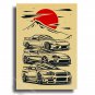 Racing Car Wall Picture Vintage Aesthetic Gtr Anime Moon Printis