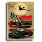 Racing Car Wall Picture Vintage Aesthetic Gtr Anime Moon Printis
